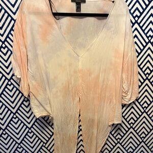 Forever 21 Pastel Tie-Dye V-Neck Blouse